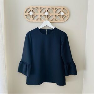 Madewell Bell Sleeve Blouse Black Sz XXS